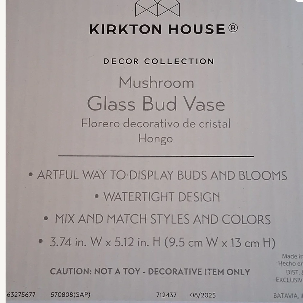 Kirkton House Purple Glass Bud Vase Hippie Mushroom Airtight 3.74” X 5.12” NWT